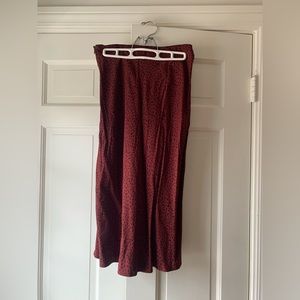Rails burgundy leopard print midi skirt